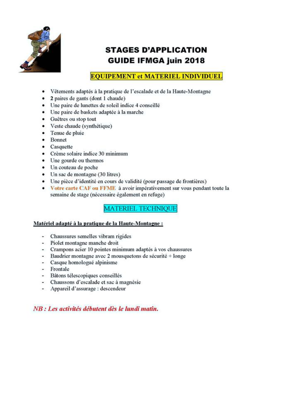 Cobayes recherchés pour la formation de guide international de l'ENSA